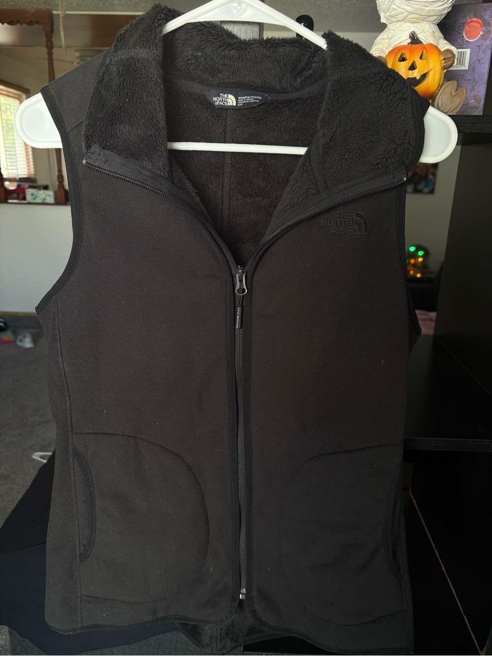 The North Face Women's Black Fleece Vest with Cozy Sherpa Collar